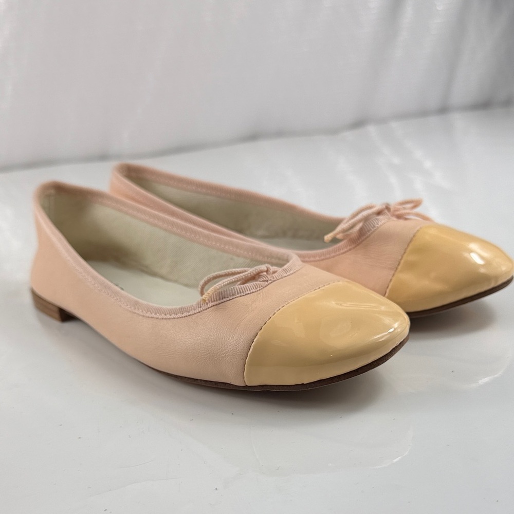 Repetto Flora Ballerina Flats In light Pink/Tan-Sz 38.5-US-7.5